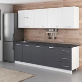 Minar 255 Cm Mutfak Dolabı Beyaz Antrasit 255-A2 - 5