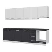 Minar 290 Cm Mutfak Dolabı Beyaz Antrasit 290-A5 - 4