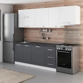 Minar 255 Cm Mutfak Dolabı Beyaz Antrasit 255-A7 thumbnail 5