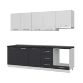 Minar 260 Cm Mutfak Dolabı Beyaz Antrasit 260-A8 thumbnail 4