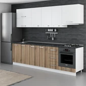 Minar 270 Cm Mutfak Dolabı Beyaz Dore 270-D8 thumbnail 5