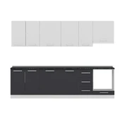 Minar 290 Cm Mutfak Dolabı Beyaz Antrasit 290-A5 - 2