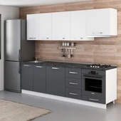 Minar 255 Cm Mutfak Dolabı Beyaz Antrasit 255-A5 thumbnail 5