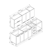 Minar 265 Cm Mutfak Dolabı Beyaz Dore 265-D6 thumbnail 8