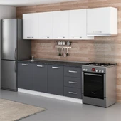 Minar 270 Cm Mutfak Dolabı Beyaz Antrasit 270-A4 thumbnail 5