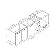 Minar 255 Cm Mutfak Dolabı Beyaz Dore 255-D3 thumbnail 8