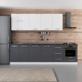 Minar 285 Cm Mutfak Dolabı Beyaz Antrasit 285-A3 thumbnail 1