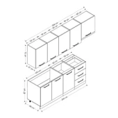 Minar 260 Cm Mutfak Dolabı Beyaz Dore 260-D7 thumbnail 8