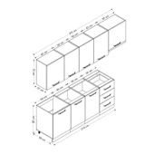 Minar 270 Cm Mutfak Dolabı Beyaz Dore 270-D4 thumbnail 8