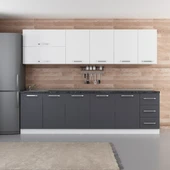 Minar 280 Cm Mutfak Dolabı Beyaz Antrasit 280-A1 thumbnail 1