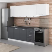 Minar 260 Cm Mutfak Dolabı Beyaz Antrasit 260-A7 thumbnail 5