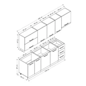 Minar 290 Cm Mutfak Dolabı Beyaz Dore 290-D7 thumbnail 8