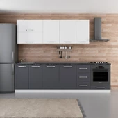 Minar 280 Cm Mutfak Dolabı Beyaz Antrasit 280-A6 thumbnail 1