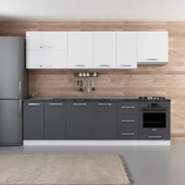 Minar 275 Cm Mutfak Dolabı Beyaz Antrasit 275-A5 thumbnail 1