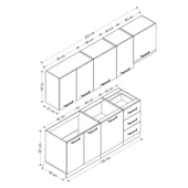 Minar 255 Cm Mutfak Dolabı Beyaz Antrasit 255-A4 thumbnail 8