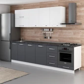 Minar 285 Cm Mutfak Dolabı Beyaz Antrasit 285-A3 thumbnail 5