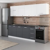 Minar 280 Cm Mutfak Dolabı Beyaz Antrasit 280-A7 thumbnail 5