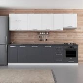 Minar 290 Cm Mutfak Dolabı Beyaz Antrasit 290-A8 thumbnail 1