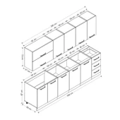 Minar 280 Cm Mutfak Dolabı Beyaz Antrasit 280-A1 thumbnail 8