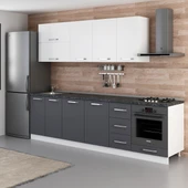 Minar 280 Cm Mutfak Dolabı Beyaz Antrasit 280-A6 thumbnail 5