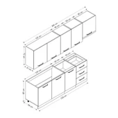 Minar 280 Cm Mutfak Dolabı Beyaz 280-B4 thumbnail 8
