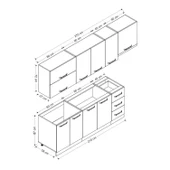 Minar 270 Cm Mutfak Dolabı Beyaz Dore 270-D7 thumbnail 8