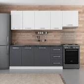 Minar 255 Cm Mutfak Dolabı Beyaz Antrasit 255-A4 thumbnail 1