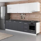 Minar 290 Cm Mutfak Dolabı Beyaz Antrasit 290-A8 thumbnail 5