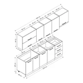Minar 300 Cm Mutfak Dolabı Beyaz Dore 300-D8 thumbnail 8