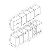 Minar 275 Cm Mutfak Dolabı Beyaz Antrasit 275-A5 thumbnail 8