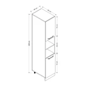 Minar 40 Cm Mutfak Boy Dolabı Beyaz Dore D40-D2 thumbnail 8