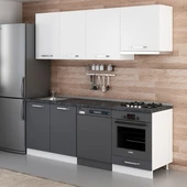 Minar 220 Cm Mutfak Dolabı Beyaz Antrasit 220-A14 thumbnail 5