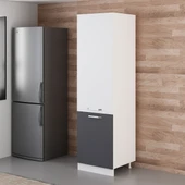 Minar 60 Cm Mutfak Boy Dolabı Beyaz Antrasit D60-A1 thumbnail 5