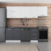 Minar 255 Cm Mutfak Dolabı Beyaz Antrasit 255-A15 - 1