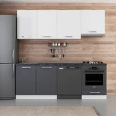 Minar 220 Cm Mutfak Dolabı Beyaz Antrasit 220-A14 thumbnail 1