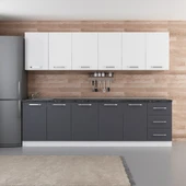 Minar 275 Cm Mutfak Dolabı Beyaz Antrasit 275-A1 thumbnail 1