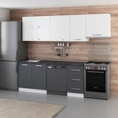 Minar 255 Cm Mutfak Dolabı Beyaz Antrasit 255-A15 - 3