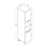 Minar 45 Cm Mutfak Boy Dolabı Beyaz Antrasit D45-A2 thumbnail 8