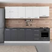 Minar 270 Cm Mutfak Dolabı Beyaz Antrasit 270-A8 thumbnail 1