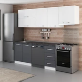 Minar 255 Cm Mutfak Dolabı Beyaz Antrasit 255-A15 - 5