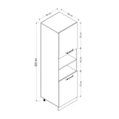 Minar 60 Cm Mutfak Boy Dolabı Beyaz Antrasit D60-A2 thumbnail 8