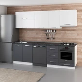 Minar 255 Cm Mutfak Dolabı Beyaz Antrasit 255-A16 thumbnail 3