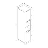 Minar 45 Cm Mutfak Boy Dolabı Beyaz Dore D45-D2 thumbnail 8