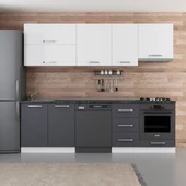 Minar 255 Cm Mutfak Dolabı Beyaz Antrasit 255-A16 thumbnail 1