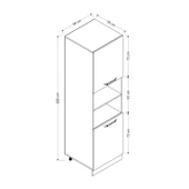 Minar 60 Cm Mutfak Boy Dolabı Beyaz Dore D60-D2 thumbnail 8