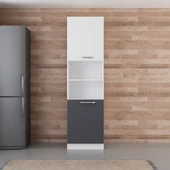 Minar 60 Cm Mutfak Boy Dolabı Beyaz Antrasit D60-A2 thumbnail 1