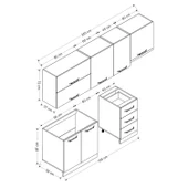Minar 255 Cm Mutfak Dolabı Beyaz Dore 255-D15 thumbnail 8