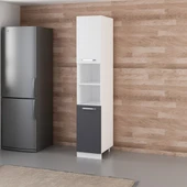 Minar 40 Cm Mutfak Boy Dolabı Beyaz Antrasit D40-A2 thumbnail 3