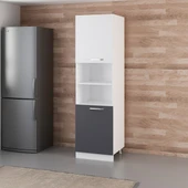 Minar 60 Cm Mutfak Boy Dolabı Beyaz Antrasit D60-A2 thumbnail 3