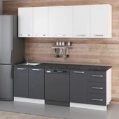 Minar 220 Cm Mutfak Dolabı Beyaz Antrasit 220-A11 thumbnail 3